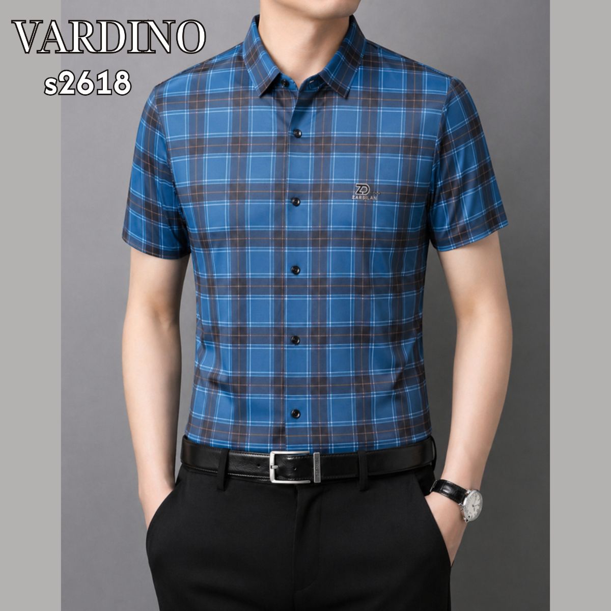 Sơ mi kẻ cộc tay Vardino S2618 - S2619 - S2620