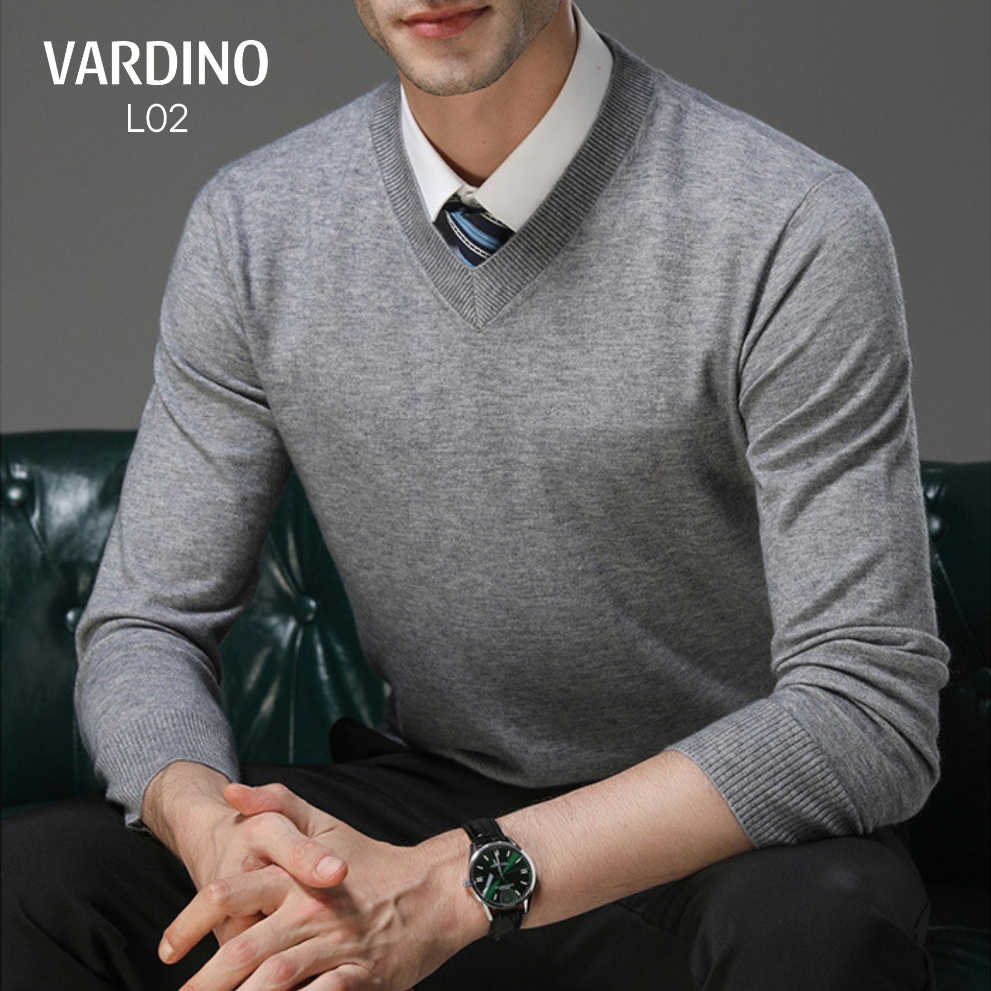 Áo len cổ chữ v cho nam Vardino L0102 - Ảnh 2