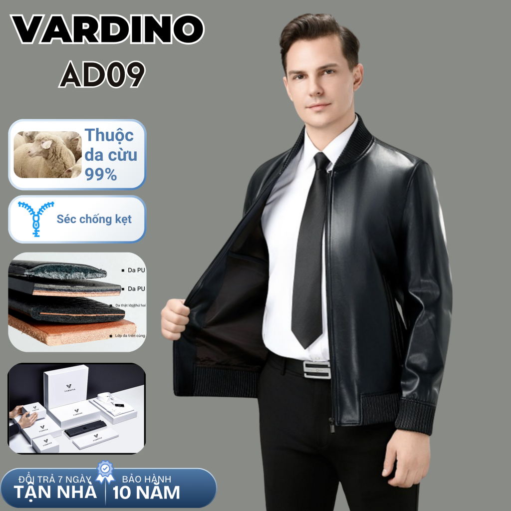 Áo da nam bomber Vardino AD09-AD10 4
