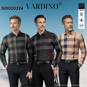 áo sơ mi nam kẻ hàng hiệu Vardino s0124,s0224,s0324