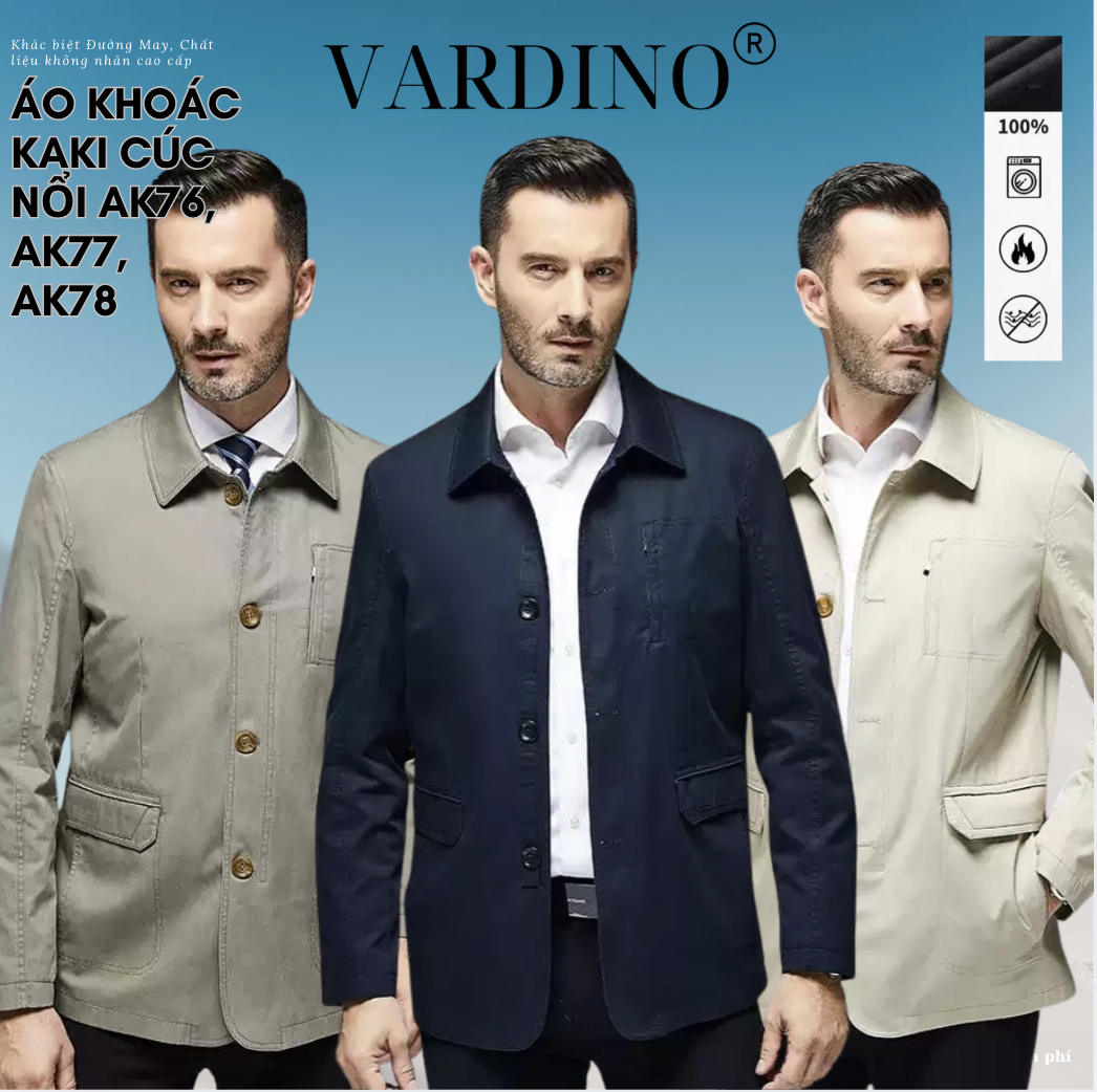 Áo khoác kaki nam Vardino AK76-AK77-AK78