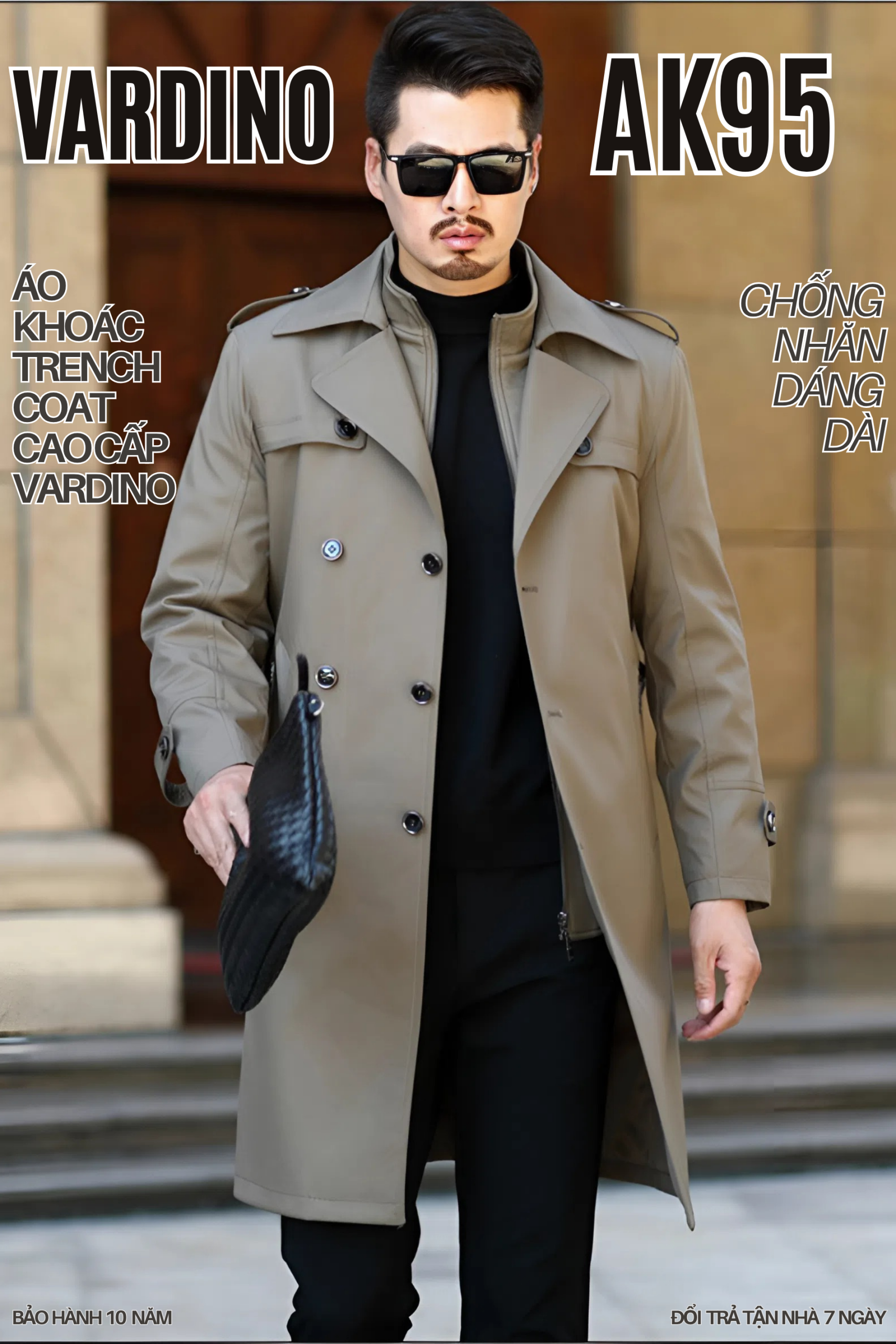 Trench coat nam Vardino AK9495