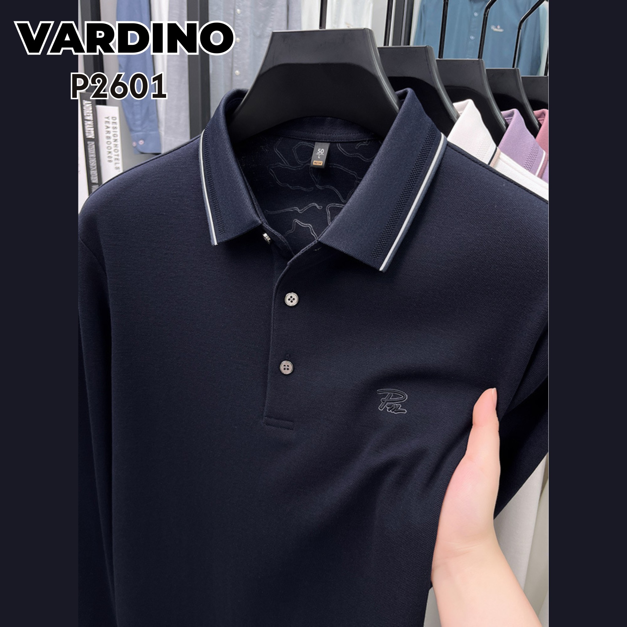 Áo polo dài tay Vardino P260106 - Ảnh 3