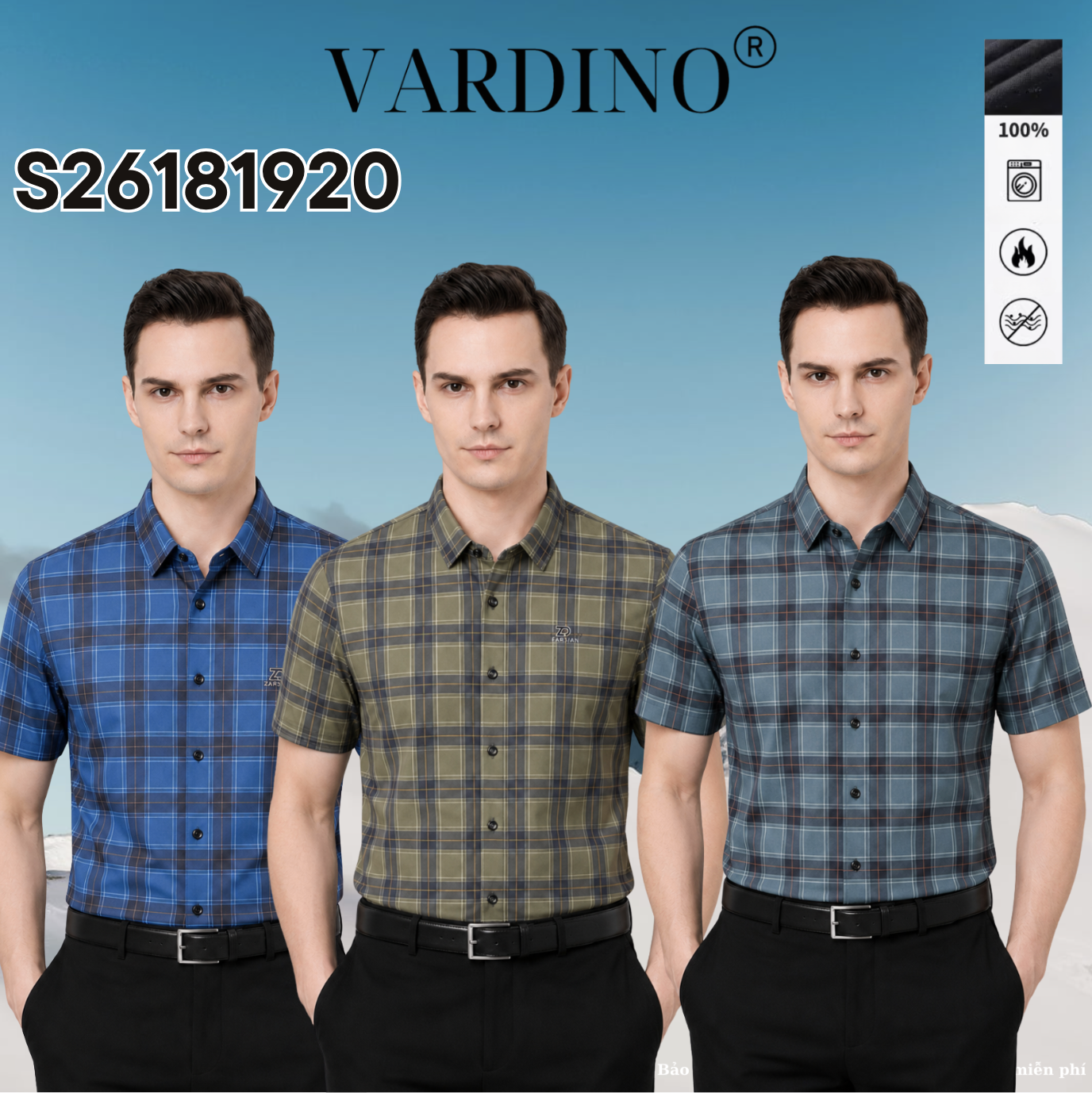 Sơ mi kẻ cộc tay Vardino S2618 - S2619 - S2620