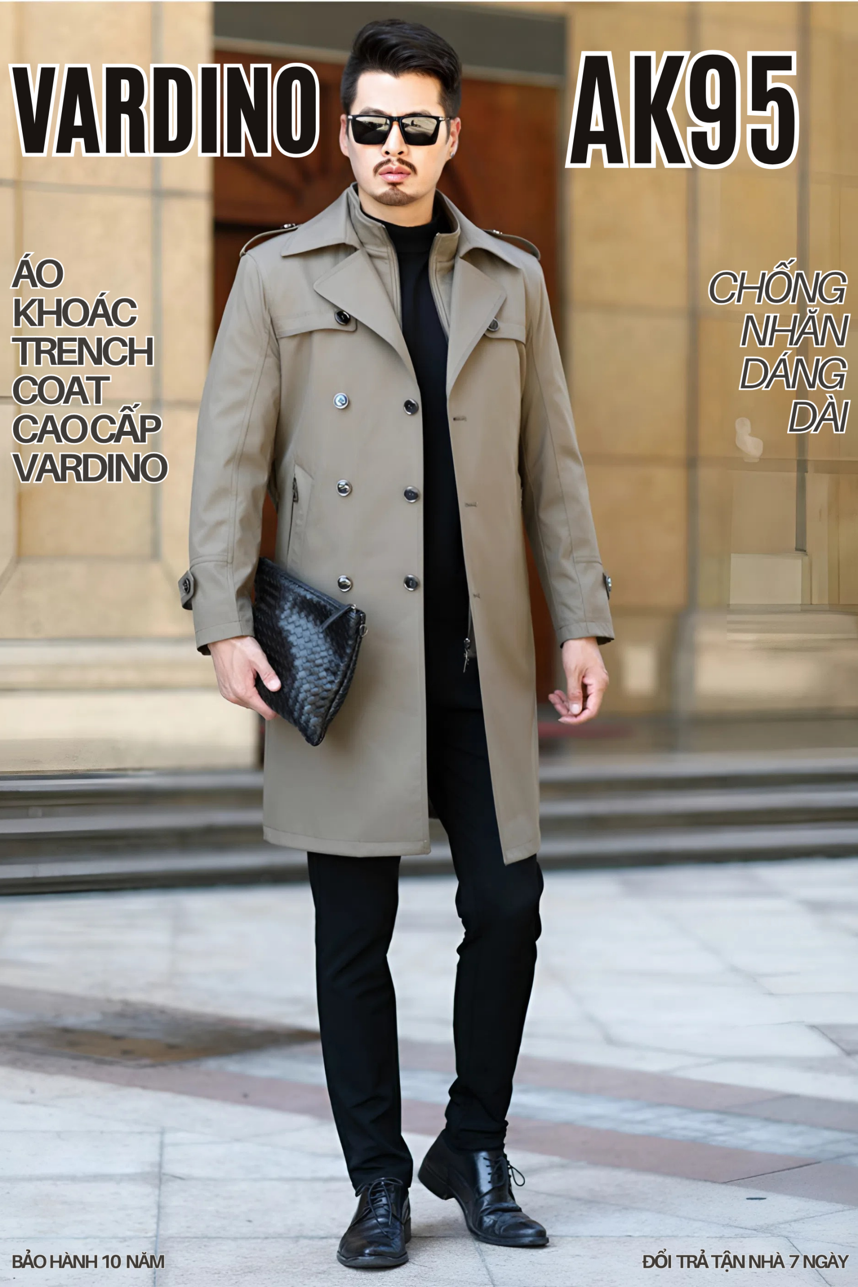 Trench coat nam Vardino AK9495