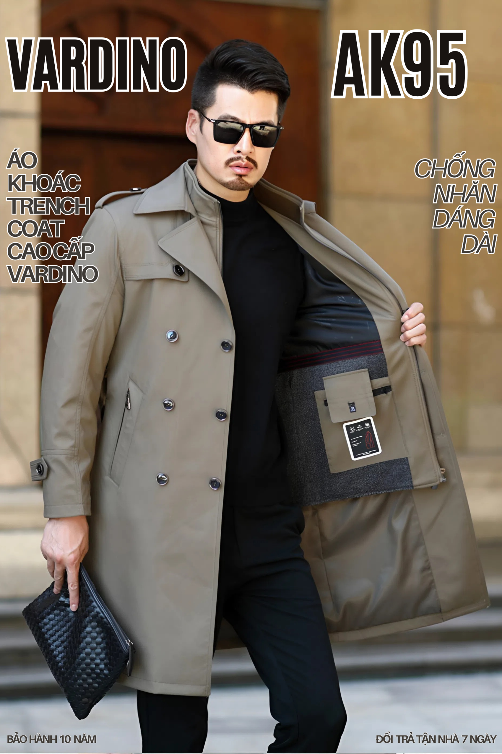Trench coat nam Vardino AK9495