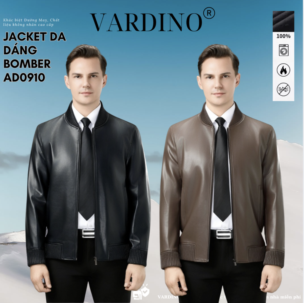 Áo da nam bomber Vardino AD09-AD10 1