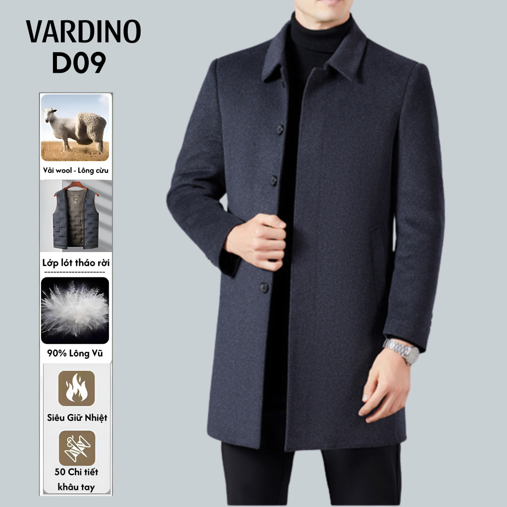 Áo khoác Mangto dạ có lót lông vũ tháo rời D09-D10 4