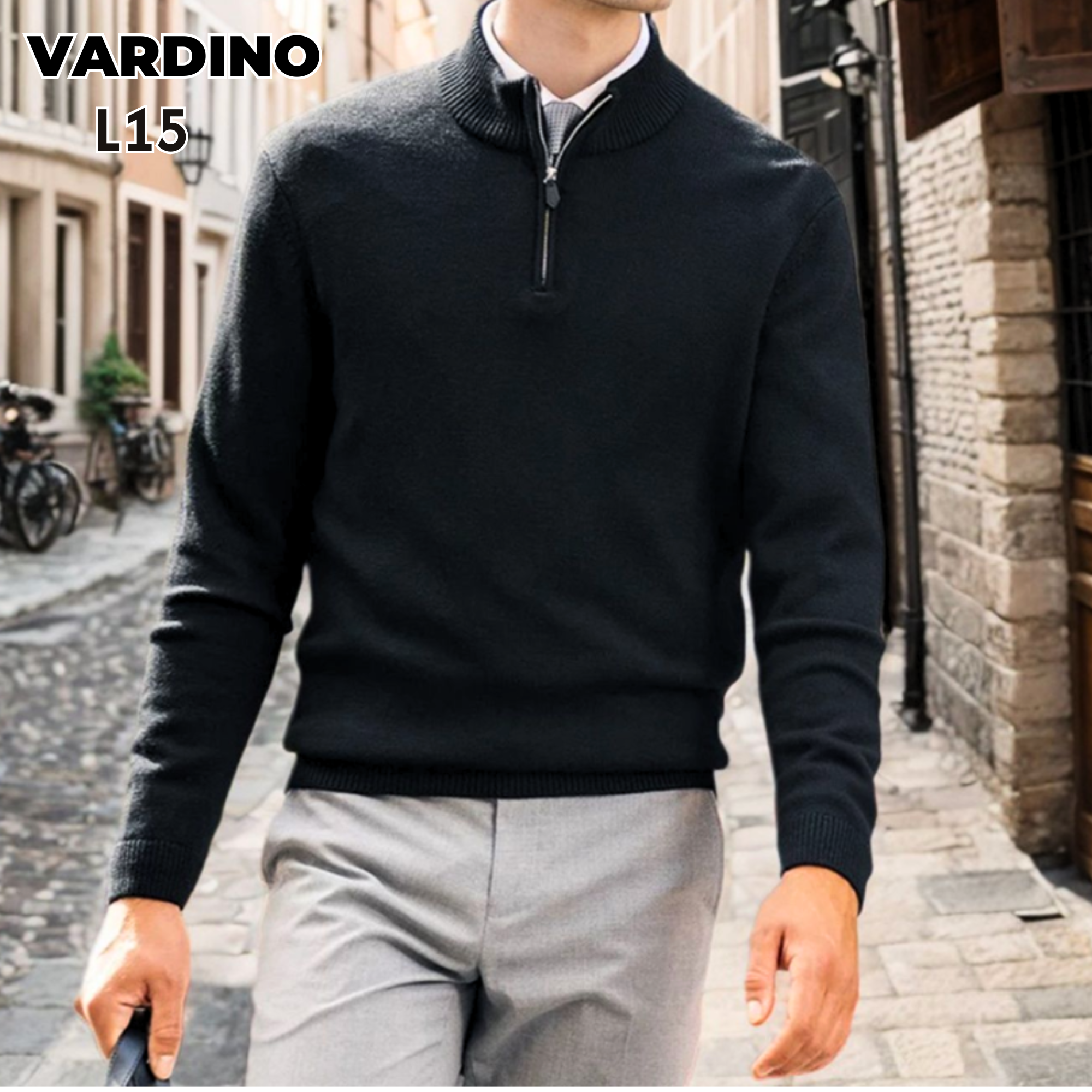 Áo len cardigan nam kéo séc Vardino L15161718 - Ảnh 3