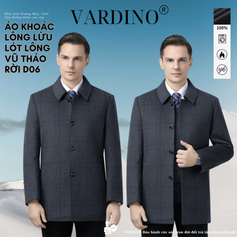Áo dạ nam dáng ngắn cao cấp Vardino D06