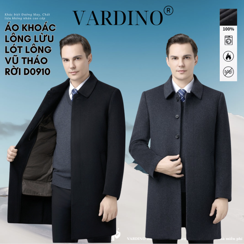 Áo khoác Mangto dạ có lót lông vũ tháo rời D09-D10 1
