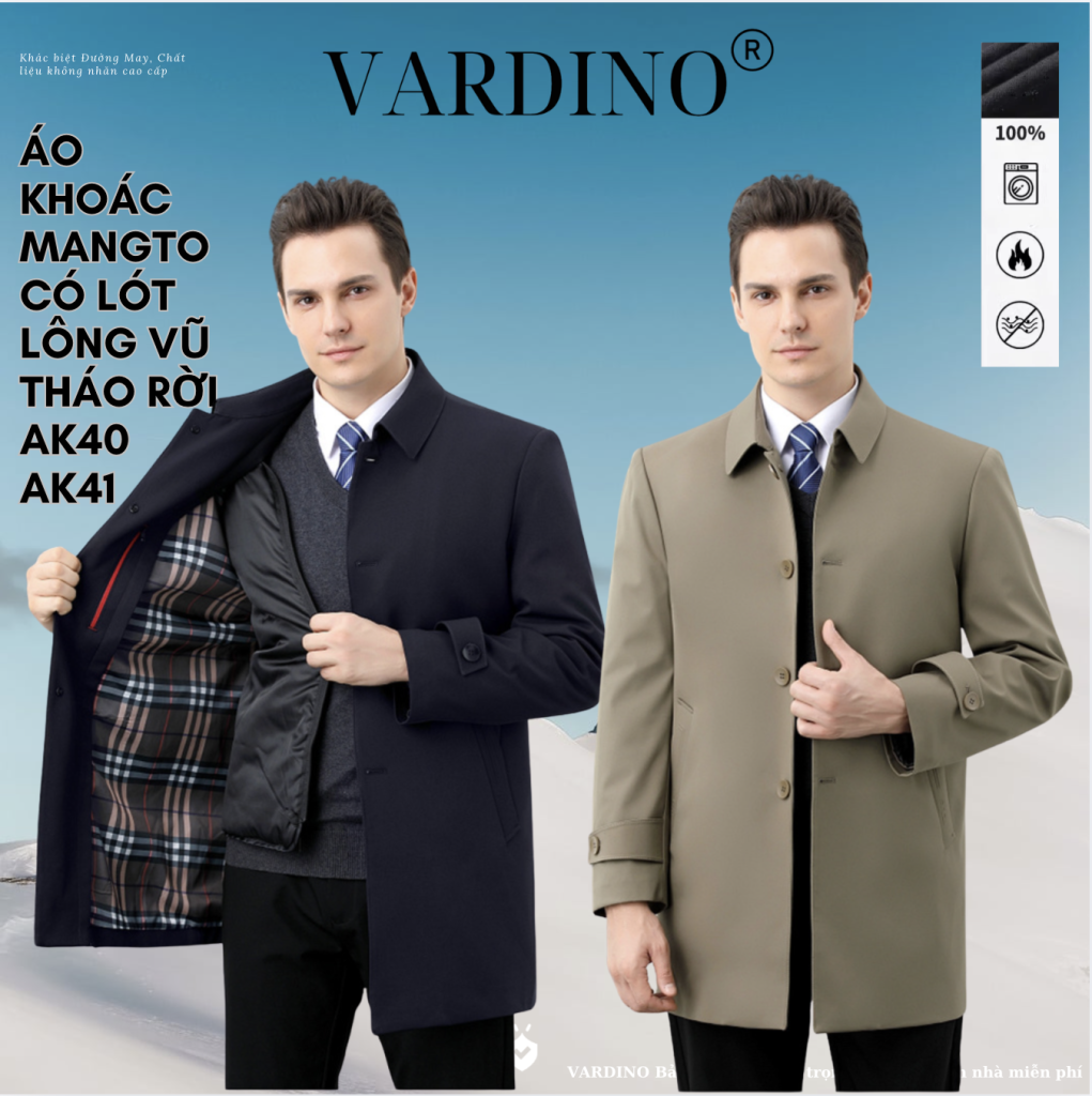 Áo khoác mangto nam công sở Vardino AK40-AK41 1