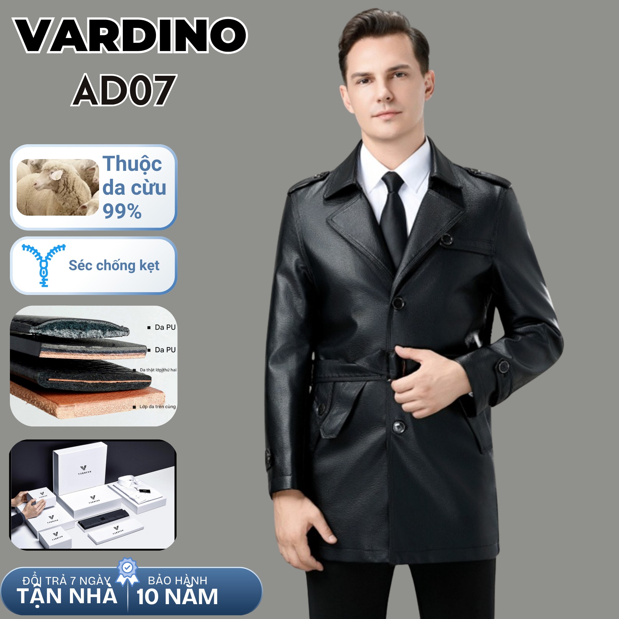áo da nam Vardino AD0708