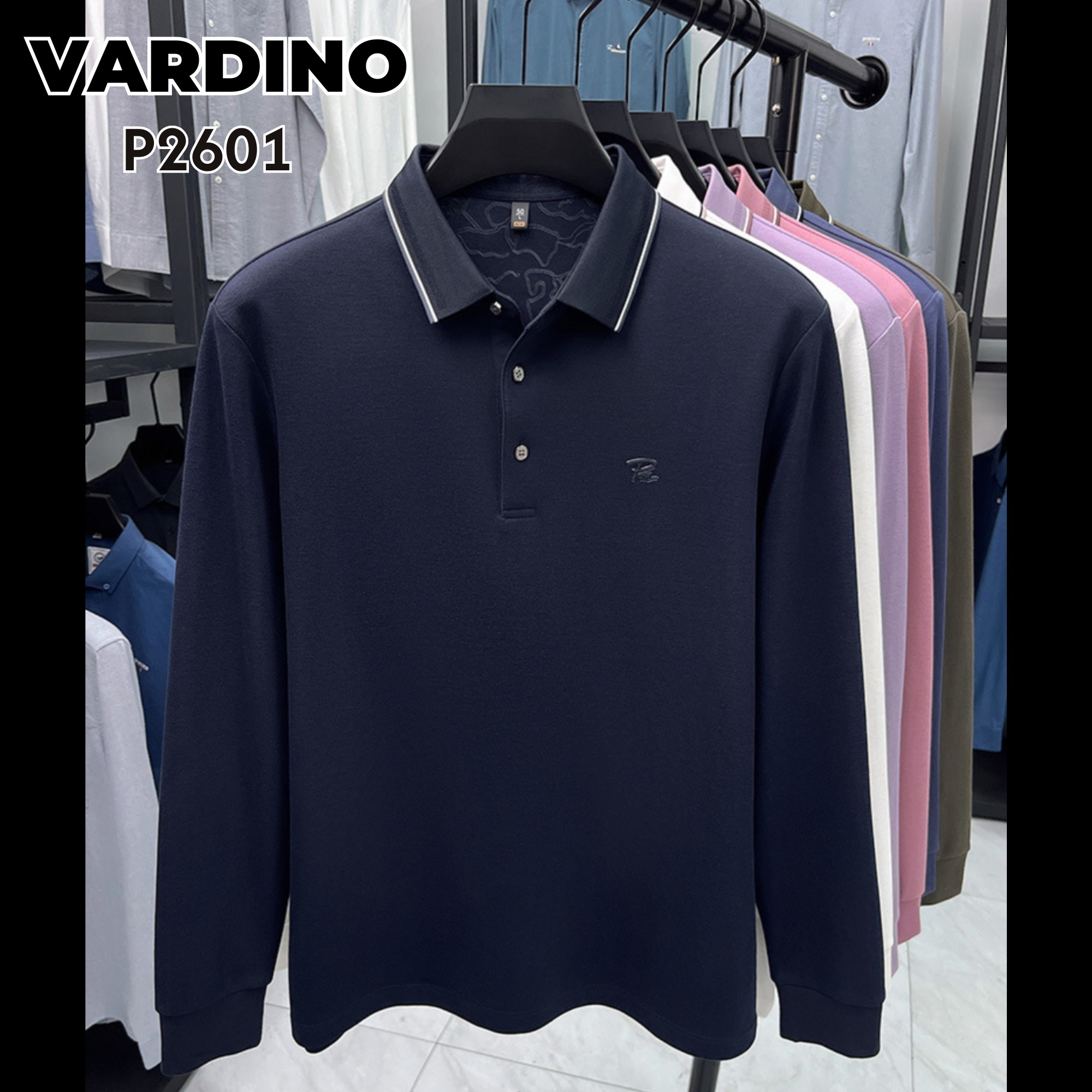 Áo polo dài tay Vardino P260106 - Ảnh 2