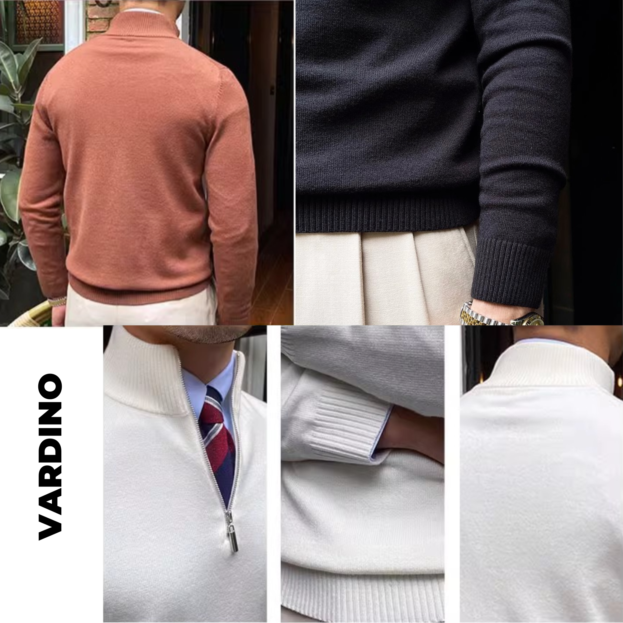 Áo len cardigan nam kéo séc Vardino L15161718 - Ảnh 4