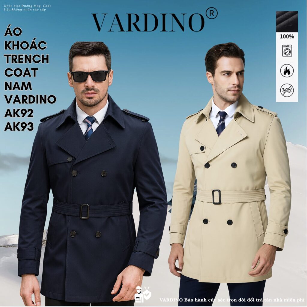 Áo khoác trench coat nam Vardino AK9293 1