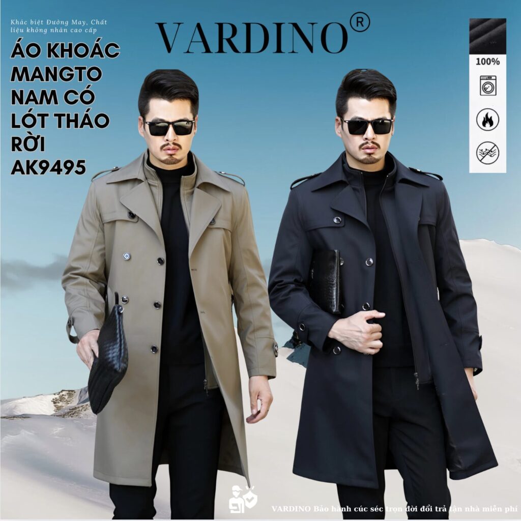 Trench coat nam Vardino AK9495 1