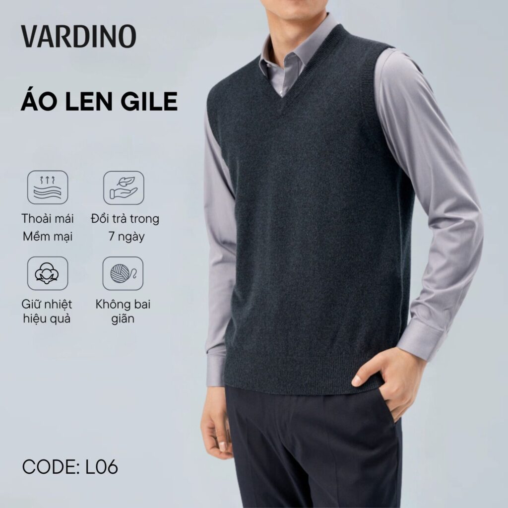 Áo gile len nam Vardino L0506 3