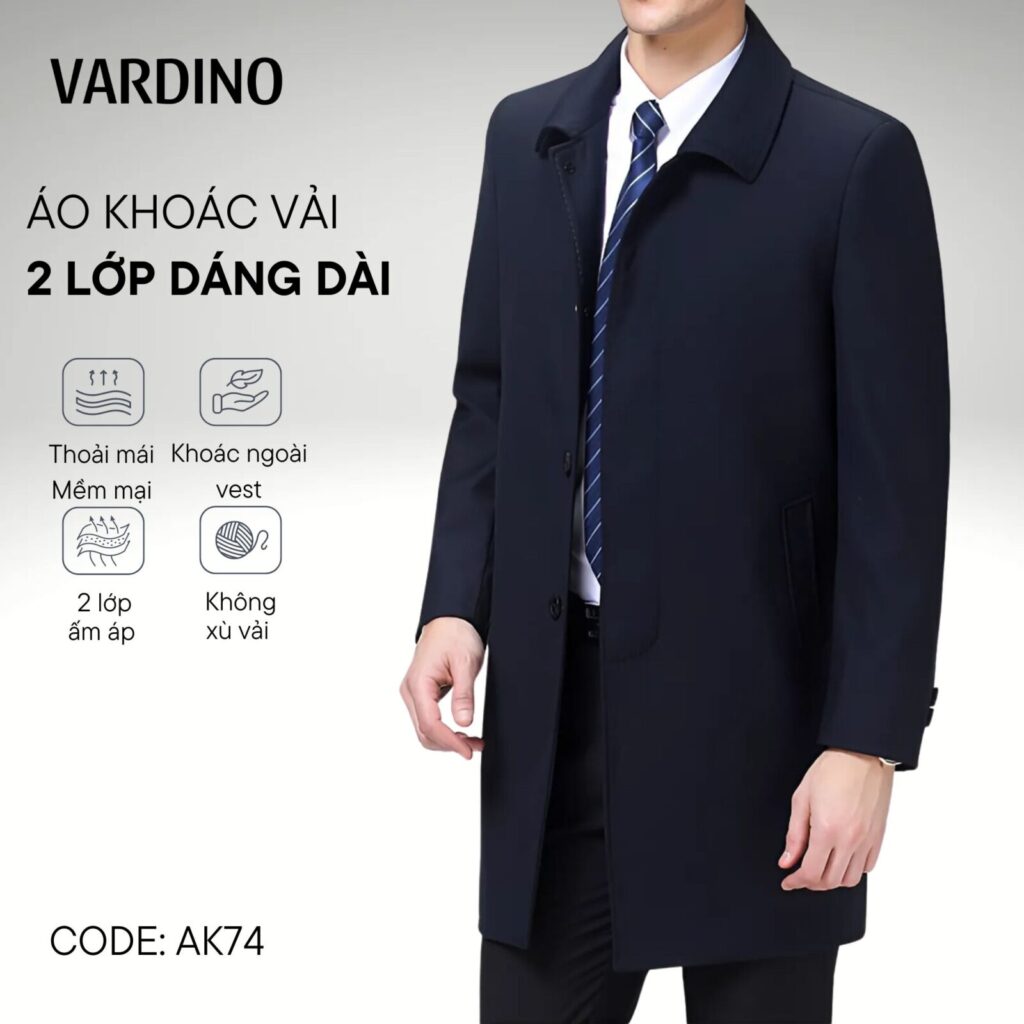 Áo mangto dáng dài Vardino AK7475 3