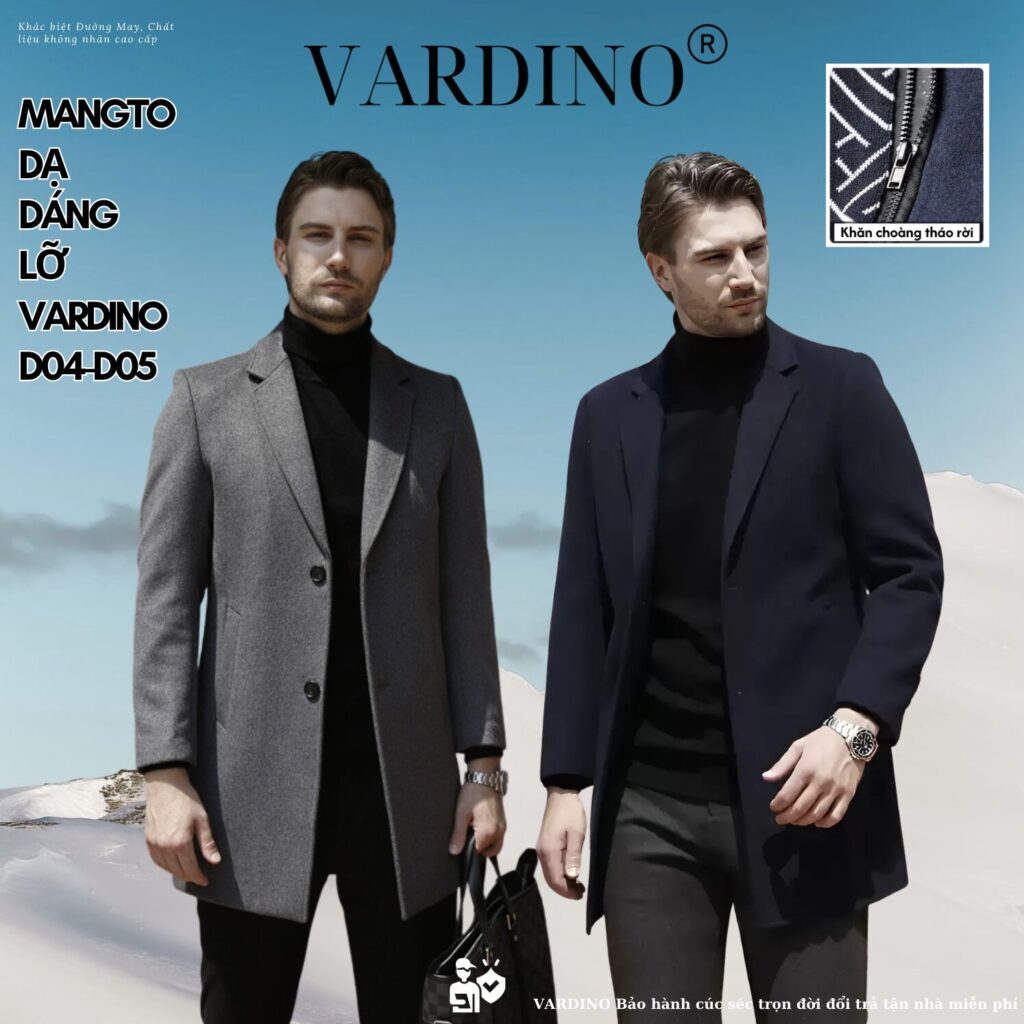 Áo dạ nam hàng hiệu Vardino D0405 1