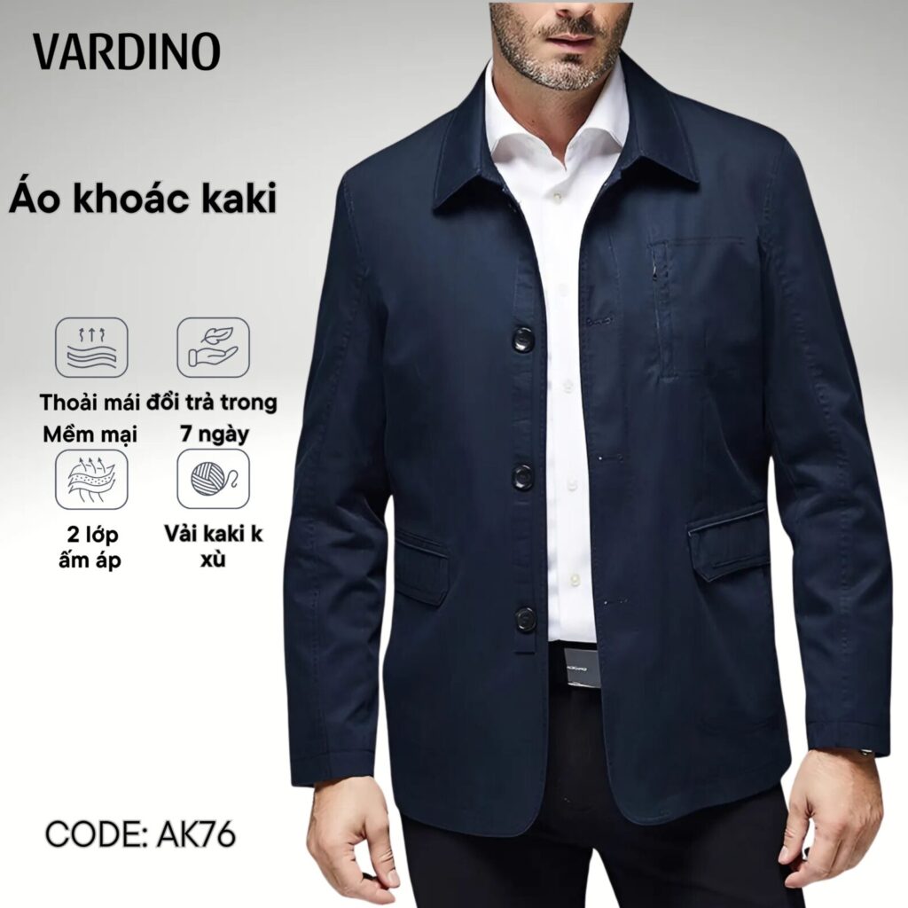 Áo khoác kaki nam Vardino AK76-AK77-AK78 2