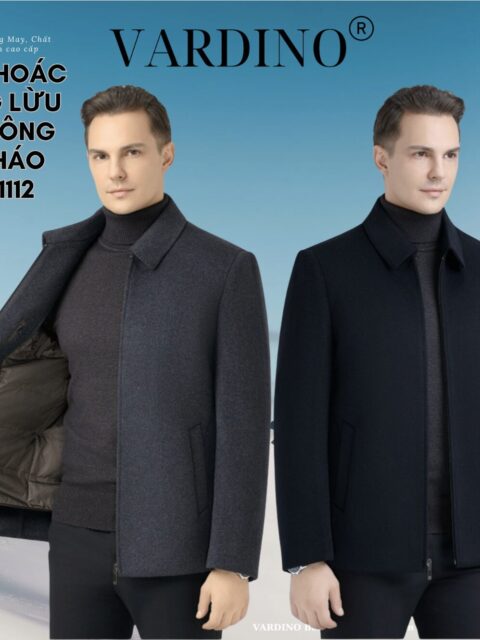 Áo khoác dạ nam có lót lông vũ tháo rời VARDINO D1112