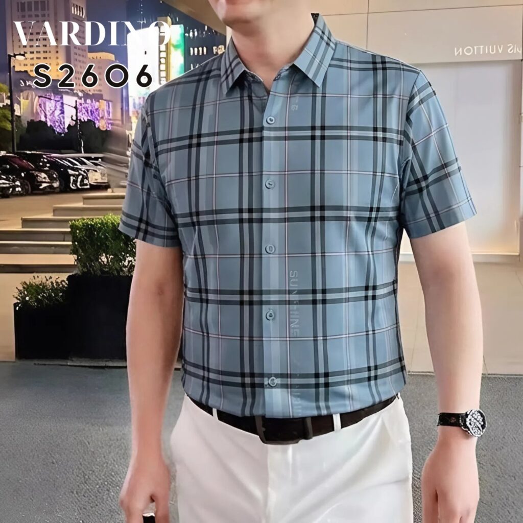 áo sơ mi nam tay ngắn Vardino S2606,s2607 2