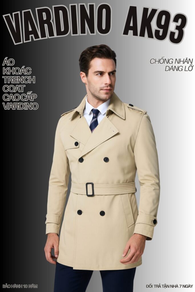 Áo khoác trench coat nam Vardino AK9293 2