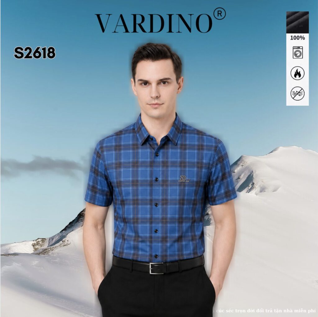 Sơ mi kẻ cộc tay Vardino S2618 – S2619 – S2620 1