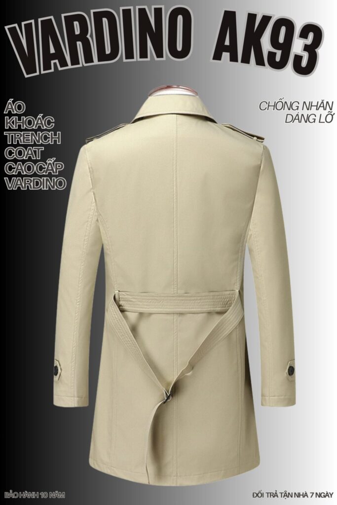 Áo khoác trench coat nam Vardino AK9293 4