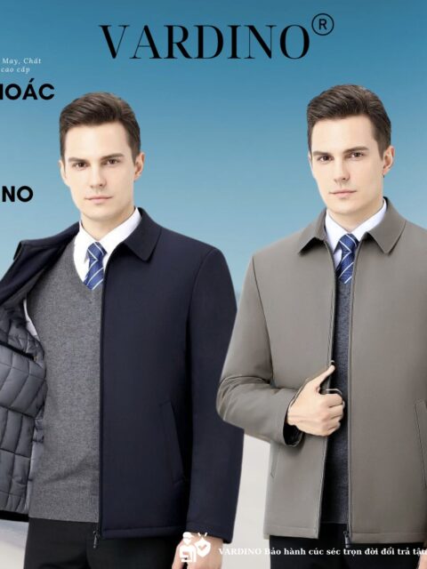 Áo khoác nam trung niên lót phao bông Vardino AK5657