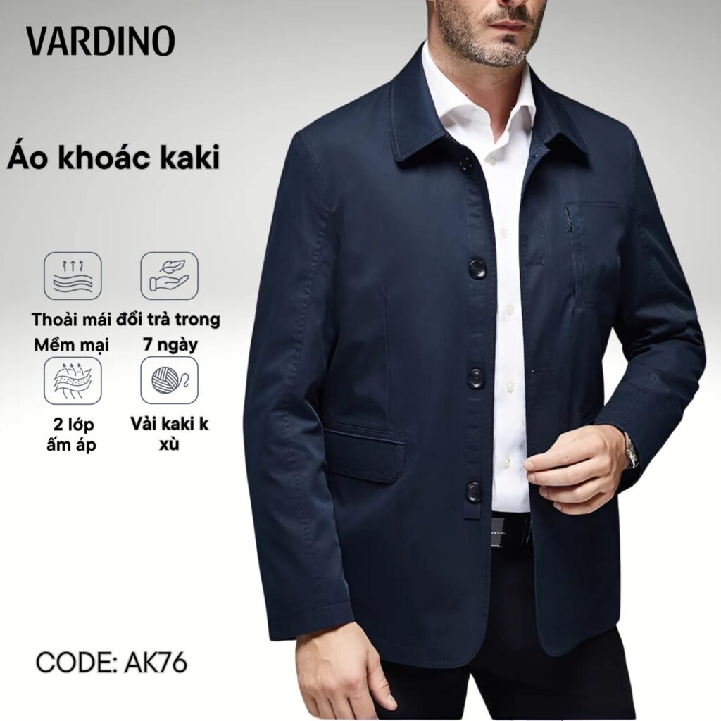 Áo khoác kaki nam Vardino AK76-AK77-AK78 3