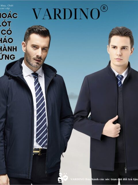 Áo khoác jacket nam có mũ tháo Vardino AK86