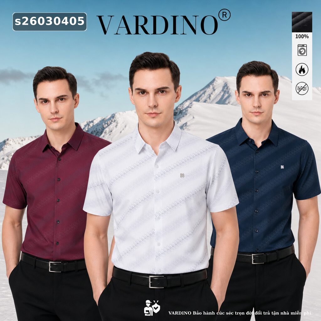 áo sơ mi nam ngắn tay Vardino S2603,s2604,s2605 1