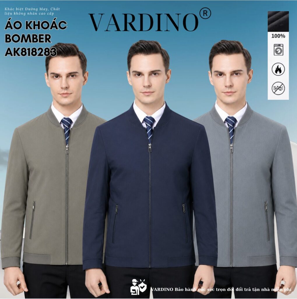 Áo khoác bomber nam Vardino AK818283 1