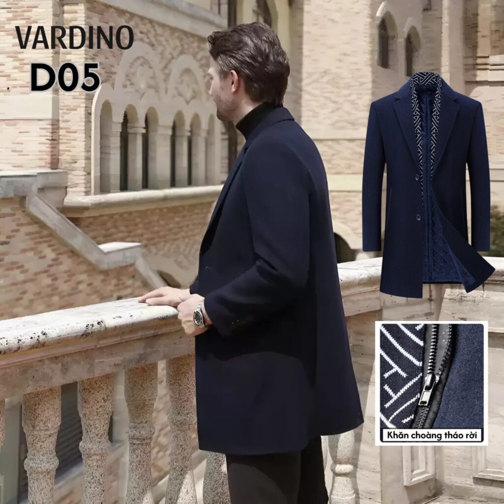 Áo dạ nam hàng hiệu Vardino D0405 3