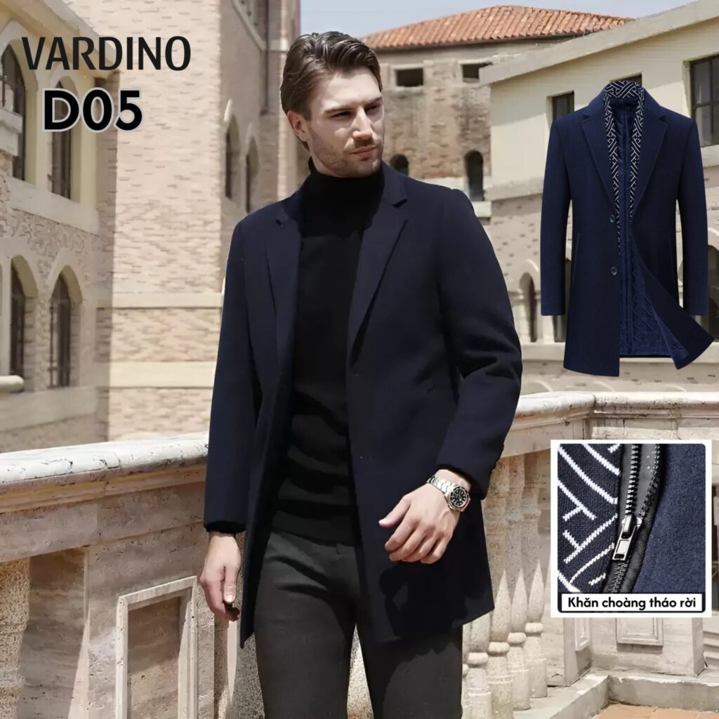 Áo dạ nam hàng hiệu Vardino D0405 2